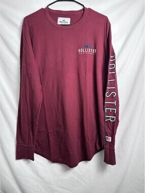 Hollister Y2K Muscle Henley T-Shirt Mens Size Large Dark Red